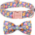 ARING PET Easter Dog Collar-Cute Easter Eggs Dog Collar with Bow, Adjustable Cotton Purple Easter Pet Collar Puppy Collars with Metal Buckle...