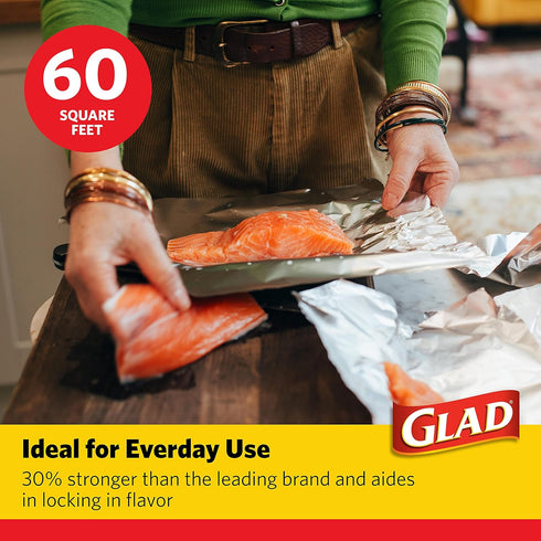 Glad Aluminum Foil, 60 Square Feet | Aluminum Foil For Grilling, Roasting, Baking...