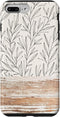 iPhone 7 Plus/8 Plus Boho Rustic Botanical Leaf Pattern Vintage Beige Case...