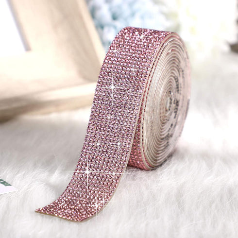 Self Adhesive Rhinestone Strips Diamond Bling Crystal Ribbon Sticker Wrap for Craft Jewel Tape Roll with 2 mm Rhinestones for DIY Car Phone Christ...