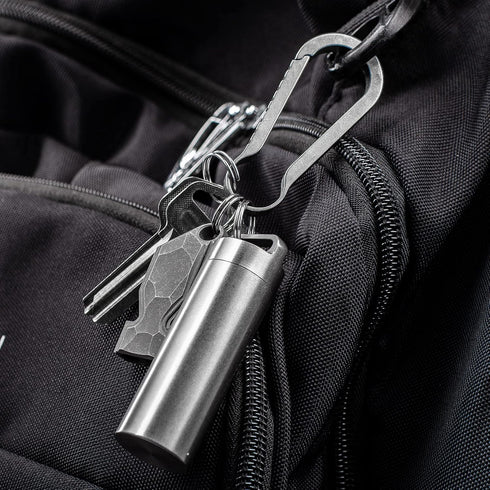 TISUR Portable Pill Cases, Metal Titanium Pill Holder Pocket Pill Box Keychain Waterproof Pill Bottle Medicine Organizer Case Container for Travel...