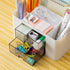 Desk Organizer with 2 Drawers, Pencil Pen Holder for Desk, Cute Desk Accessories with Plastic, Office Supplies for Countop, White...