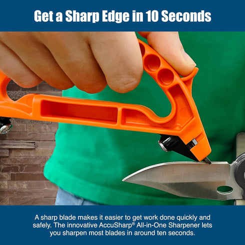 AccuSharp All-in-One Sharpener, All Purpose Sharpener for Knives, Scissors, Garden Tools, Sharpens & Restores Serrated Knives, Cleavers, Axes, Mac...