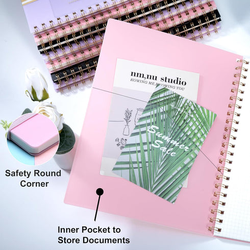 Yoment Spiral Notebook 8.5 x 11 A4 Large Notebooks for Work College Ruled Journaling Notebooks, 100 GSM Paper, Spiral Bound Journal for School Not...