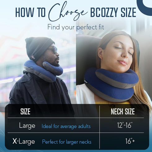 BCOZZY Travel Neck Pillow for Airplane– Patented Double Support for Head, Neck, and Chin. Best for Long Flights, Plane Sleeping, and Car Rides. Ad...