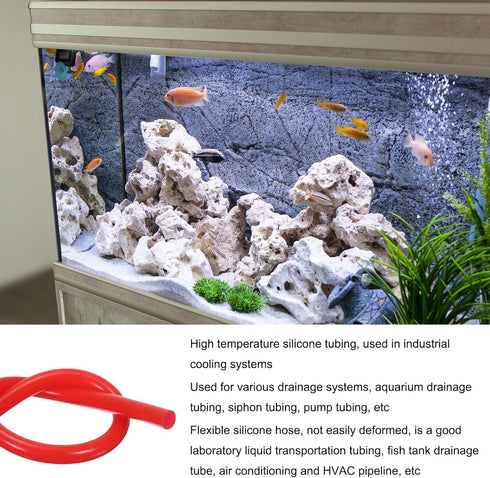 3.3ft 5/32" ID x 1/4" OD Silicone Tubing Red Industrial Plastic Tubing Pure Silicone Hoses for Pump Siphoning Draining Irrigation Brewing...