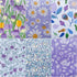Light Purple Floral Fat Quarters Fabric Bundles,Pattern with Bees and Chamomile Daisy Flowers in Lavender Background, Quilting Fabric for DIY Hand...