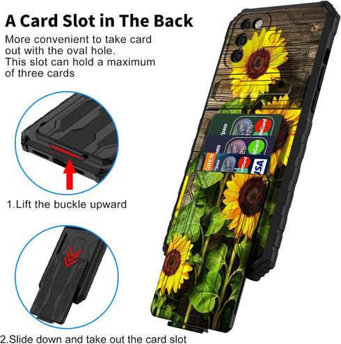 Case for Samsung Galaxy A03s with Detachable Card Holder Slot Kickstand Hybrid Dual Layer Heavy Duty Shockproof Cover Hidden ID Cash Credit Wallet...