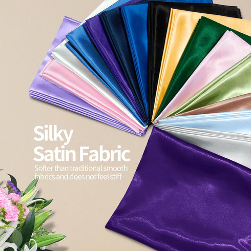 Homiest Purple Satin Fabric by The Yard, 1 Yard x 58 Inch Charmeuse Satin Fabric Silky & Shiny Cloth Fabric, Smooth Bridal Satin Fabric for Weddin...