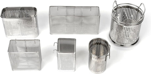 Kitchen Utensil Chopsticks Perforated Holder with Hooks - 304 Stainless Steel Storage for Organizer Dishwasher Safe (Small Rectangle)...