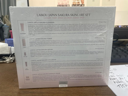 Skin Care Set Sakura Women Beauty Gift Sets Korean Skin Care Kit with Cleanser, Face Serum, Face Cream,Toner,Eye Cream,2Pcs Mud Mask - Skin Care R...