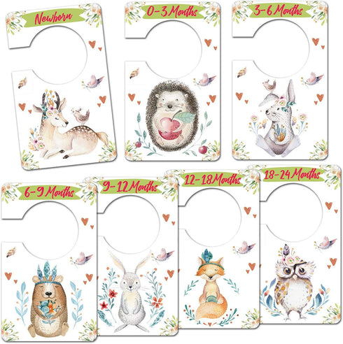 Baby Closet Size Dividers, Woodland Animal Clothes Organizer, Baby Closet Dividers from Newborn Infant to 24 Months, Baby Shower Set for Boys and ...