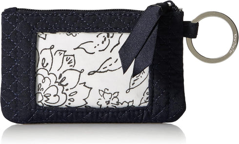 Vera Bradley Women's Microfiber Zip ID Case Wallet, Solid Navy, One Size...