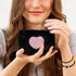Credit Card Wallet, Soft Plush Women's Wallets Credit Card Holder, Heart-Shaped Embroidery Coin Purse Credit Card Wallet with Fur Ball Zipper for ...