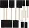 Vanitek 10 Piece Flat Flexible Poly Foam Bevel-Tipped Brush Set with Wooden Handles - Ideal for Applying Paint, Oil-Based Paints, Stain, Varnish, ...