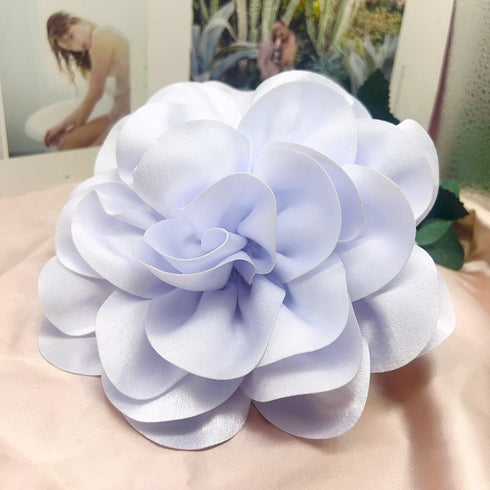 Dainty Fabric Rose Flower Large Brooch Lapel Pins,Delicate Elegant Silk Camellia Flower Oversized Brooch Pin for Women,Camellias Flower Hair Clip ...