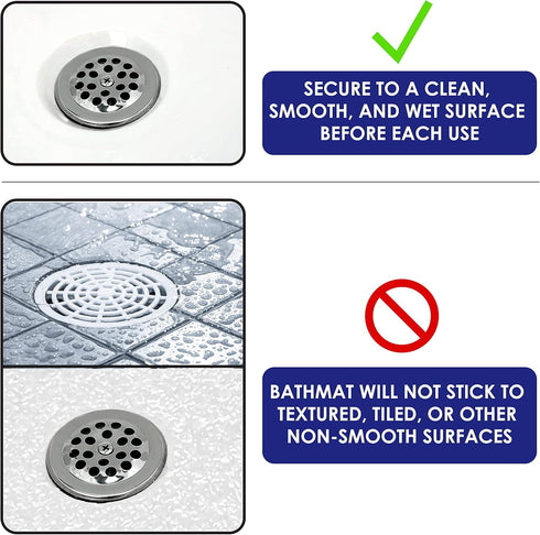 Ginsey Home + Solutions Clear Mega Tub Non-Slip with Suction Cups, Air Cushioned Bubble Surface, 16 in X 39.5 in Bath mat...