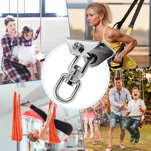 360°Rotating Hammock Hanging Kit - Heavy Duty Hanging Hooks for Swing Hanging Hook kit Stainless Steel 1000 lb Loading Hammock Hooks for Trapeze, ...