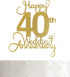 40th Wedding Anniversary Cake Topper, Wedding Anniversary Party Decoration with Premium Gold Glitter...