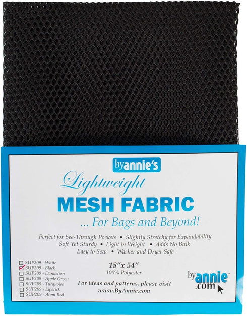 Annie Mesh Fabric Lightweight 18"x 54" Black, 18" by 54",PBA02030...