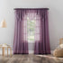 No. 918 Erica Crushed Sheer Voile Rod Pocket Curtain Panel, 51" x 84", Purple...