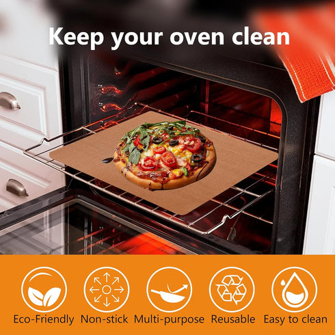 UBeesize 2 Pack Large Copper Oven Liners for Bottom of Oven BPA and PFOA Free, 16x24 Inch Thick Heavy Duty Non Stick Teflon Oven Mats for Electric...