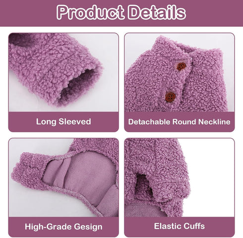 Small Dog Sweater Dog Clothes for Small Dog Girl Boy Fleece Puppy Sweater Jammies 4 Leg Dog Pjs for Chihuahua Yorkie Spring Winter Warm Onesies Ju...