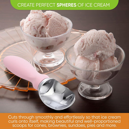 Spring Chef Ice Cream Scoop with Soft Grip Handle, Professional Heavy Duty Sturdy Scooper, Premium Kitchen Tool for Cookie Dough, Gelato, Sorbet, ...