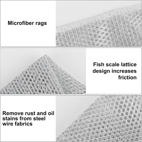 Double Layer Multifunctional Non Scratch Wire Dishcloth Wet and Dry Dishwashing Rag Scrub Scratch Sponges Kitchen Dish TowelsTableware Scrubber Ho...