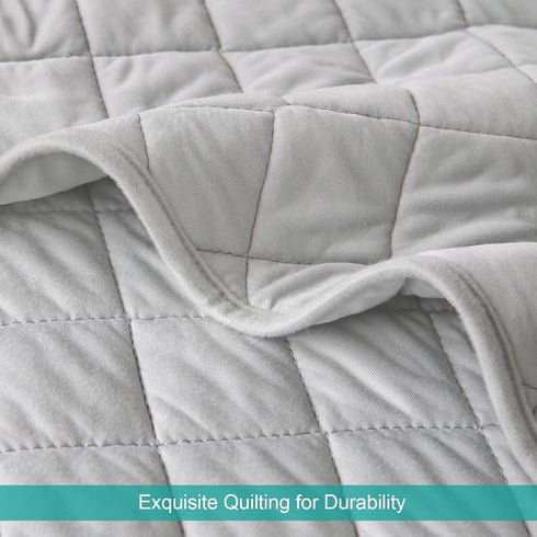 Toddler Blanket for Daycare, Baby Crib Nap Blankets Comforter, Quilted Kids Cot Bed Blanket 30"x40", Soft Throw Blanket for Kids, Lightweight Grey...