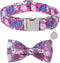 Halloween Dog Collar with Bow Tie, Pumpkin Cotton Bowtie Collar for Puppy Girl Dog or Cat, Halloween Bow Tie Collar with Durable Metal Buckle, Ado...
