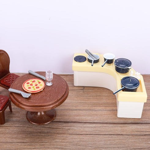 Dollhouse Kitchen Cookware Set, 4Pcs Miniature Metal Pots and Pans Dollhouse Decoration Accessories Kitchen Accessories Party Supplies for Dollhou...