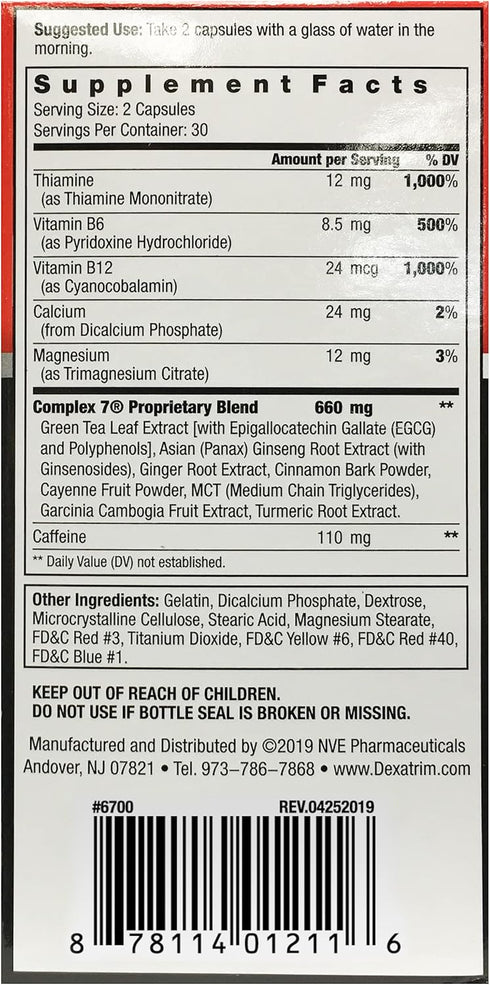 Stacker 2 Dexatrim Max Complex-7 | Lose Weight & Burn Fat w/ Seven Healthy Ingredients Designed to Boost Energy & Reduce Hunger,60 Capsules...