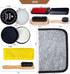 YUET Shoe Shine Cleaning Care Barrel Kit Set For Brown Black Leather With Polish Brush Travel Case Luxury Premium Soft Horsehair Bristle Dauber, W...