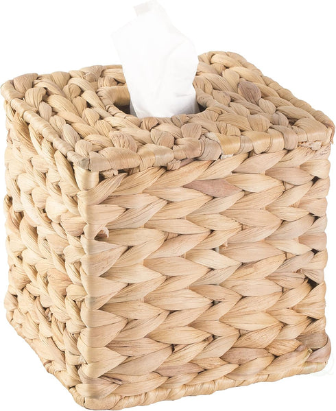 Vintiquewise Water Hyacinth Wicker Tissue Box Cover (Square)...