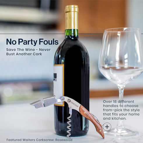 Hicoup Wine Opener - Professional Corkscrews for Wine Bottles w/Foil Cutter and Cap Remover - Manual Wine Key for Servers, Waiters, Bartenders and...