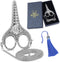 SHWAKK Embroidery Scissors Exquisite Stainless Steel Sharp Tip Retro Scissors with Sheath Chain Sewing Scissor for Sewing,Embroidery, Needlework...