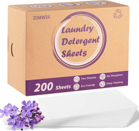 Laundry Detergent Sheets, 200 Loads Lavender Laundry Soap Strips - No Plastic Jug Travel Portable Liquidless Washing Supplies Eco-Friendly Hypoall...
