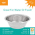 Standard Feeding Bowl for Every Pet Size, Fits into Raised Feeders, Metallic Silver, Stainless Steel, 1 Quart (STFD-1Q)...
