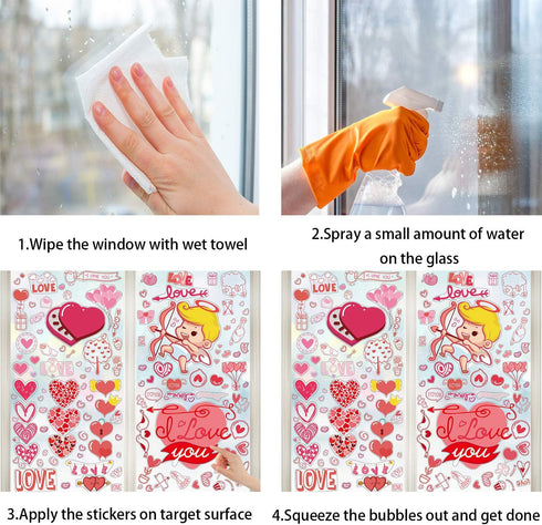 CCINEE Window Cling Sticker for Home Decoration (Heart 2)...