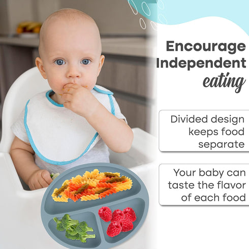 RYANSHOP Suction Plates for Baby - Silicone Baby Plates with Suction First Meal Baby Suction Plate Suction Plates for Toddlers Kids...