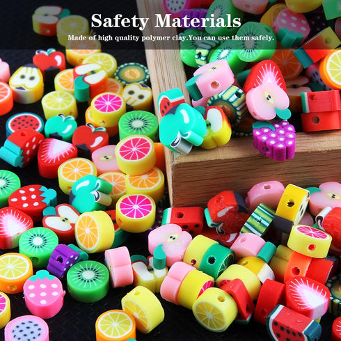 2080PCS letter Clay Beads for Bracelets keychain making kit, letter bedas Fruit Flower Clay Beads Charms Kit with Accessories DIY Crafts for women...