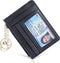 Teskyer Slim Wallet for Women, RFID Blocking Credit Card Holder Wallet with Zipper Pocket and Easy to Attach Keychain - Lichee Black...