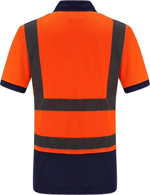 Reflective Gear Polo Shirt Safety Short Sleeve Polo Shirt Orange 3XL...
