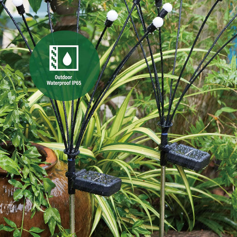 8LED Solar Powered Firefly Lights,Solar Lights Outdoor Waterproof,Starburst Swaying Solar Firefly Lights, Solar Garden Lights for Path Landscape O...
