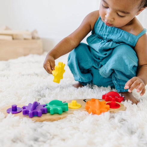 Melissa & Doug Rainbow Caterpillar Gear Toy With 6 Interchangeable Gears - For Toddlers And Babies...