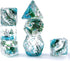 Green Moss Dice Set for DND - Unique Green Moss with Blue Shell for Role Playing Games (RPG) - Stunning Resin Polyhedral Dice Set for D&D Pathfind...