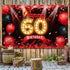 Happy 60th Birthday Banner Backdrop Red and Black 60 Years Old Background Bday Decorations for Women Men Photography Party Supplies Glitter...