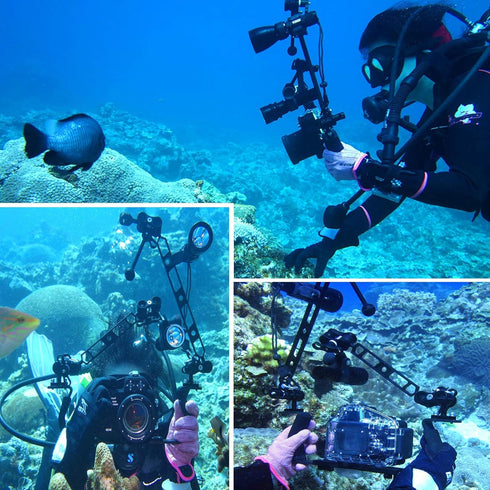 2 PCS x 1" Inch Aluminum Standard Long Ball Clamp Mount for Underwater Diving Light Arm System,Work with Ram Mounts...