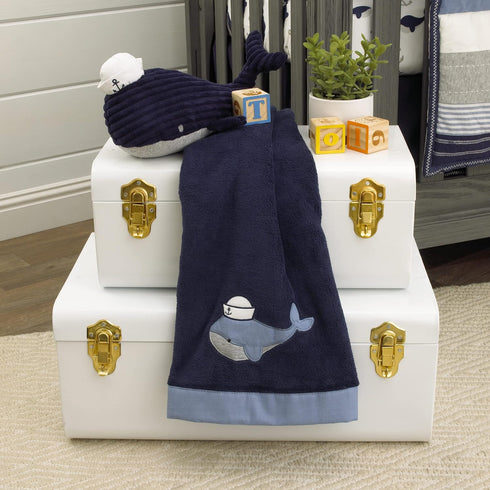 NoJo Nantucket Adventure Super Soft Blue Baby Whale Blanket...